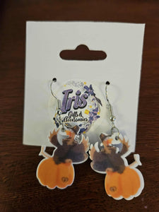 Turkey on a Pumpkin Earrings