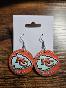 KC Chiefs Rounds Arrowhead Earrings