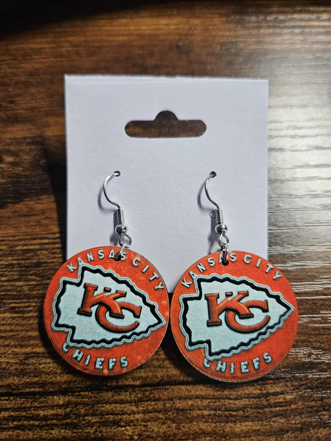 KC Chiefs Rounds Arrowhead Earrings