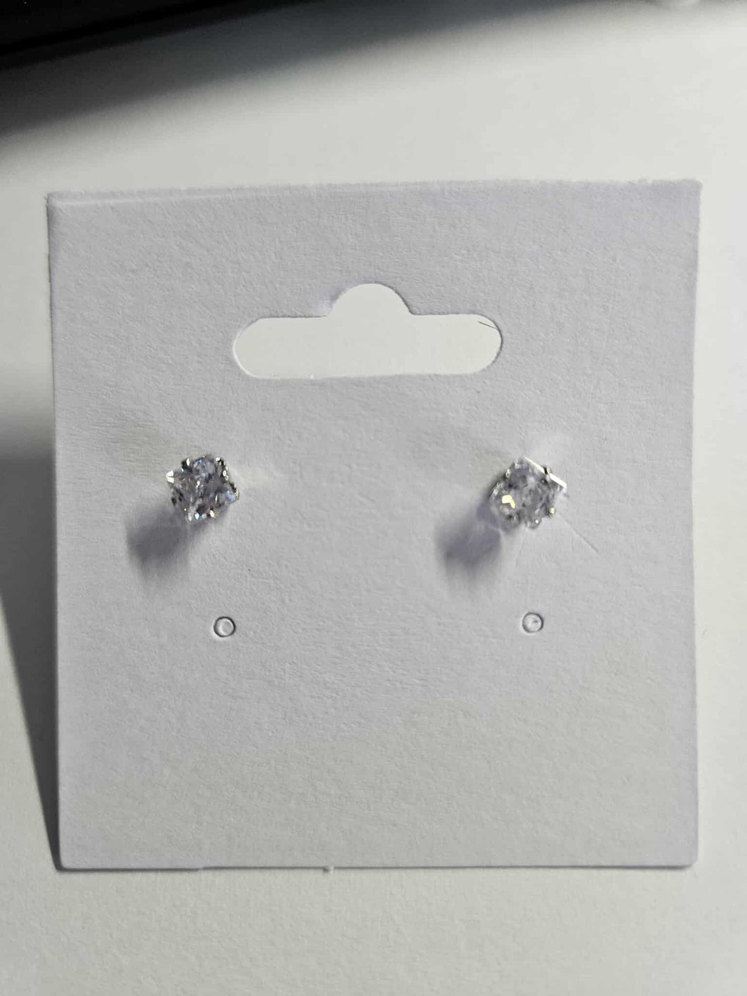 White Gemstone Gold Post Earrings