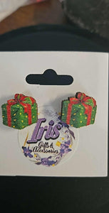 Wooden Christmas Presents Earrings