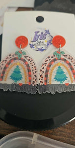 Rainbow Festival Christmas Earrings
