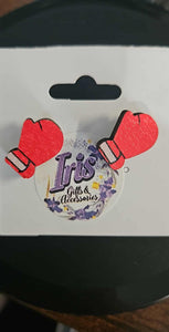 Wooden Christmas Mitten Stud Earrings