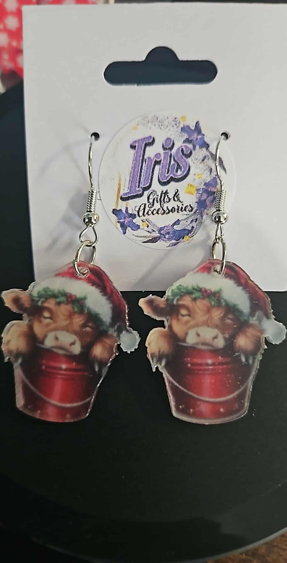 Christmas Cow Earrings