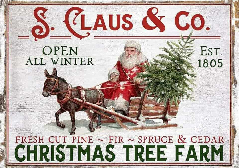 Santa Sleigh with Donkey Slate