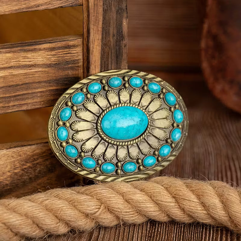 Turquoise Personality Belt Buckle