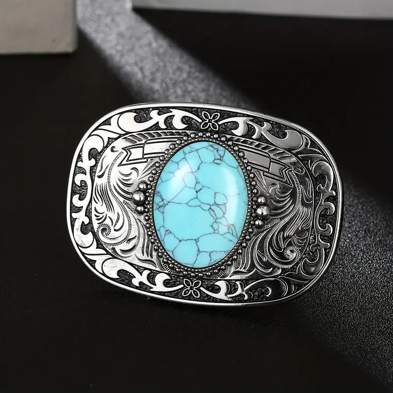 Turquoise Color Western Belt Buckle