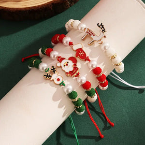 Christmas Charm Pull-String Bracelets