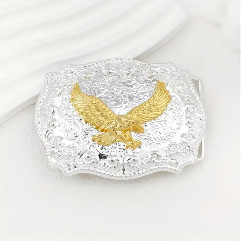 Gold Eagle Silver Belt Buckle