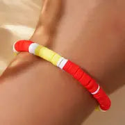 Load image into Gallery viewer, Red/Yellow/White Stacked KC Bracelet
