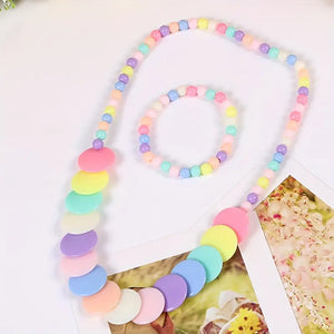 Colorful Circles Necklace & Bracelet Set