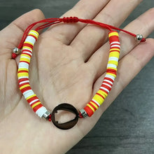 Load image into Gallery viewer, Stainless Steel Arrowhead Clay Handwoven Bracelet
