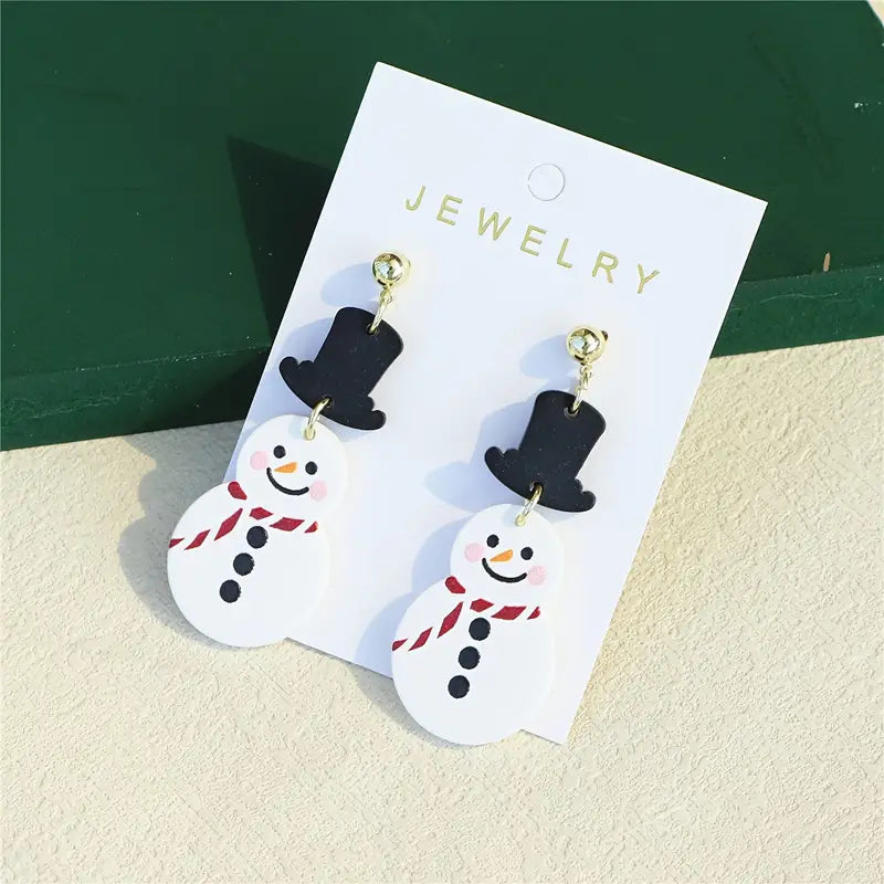 Snowman Dangle Earrings