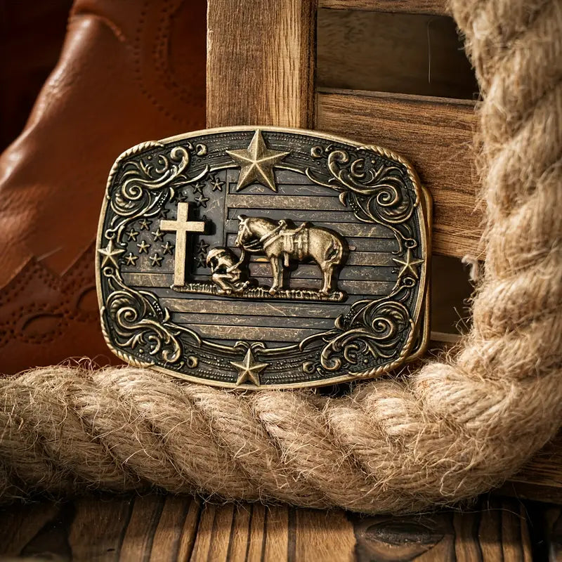 Brass Western Cowboy Belt Buckle