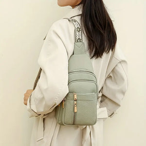 Stylish Green Chest Crossbody Bag