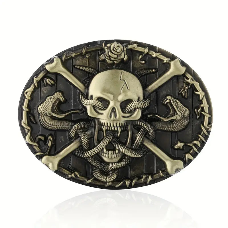 Brass Skull Belt Buckle