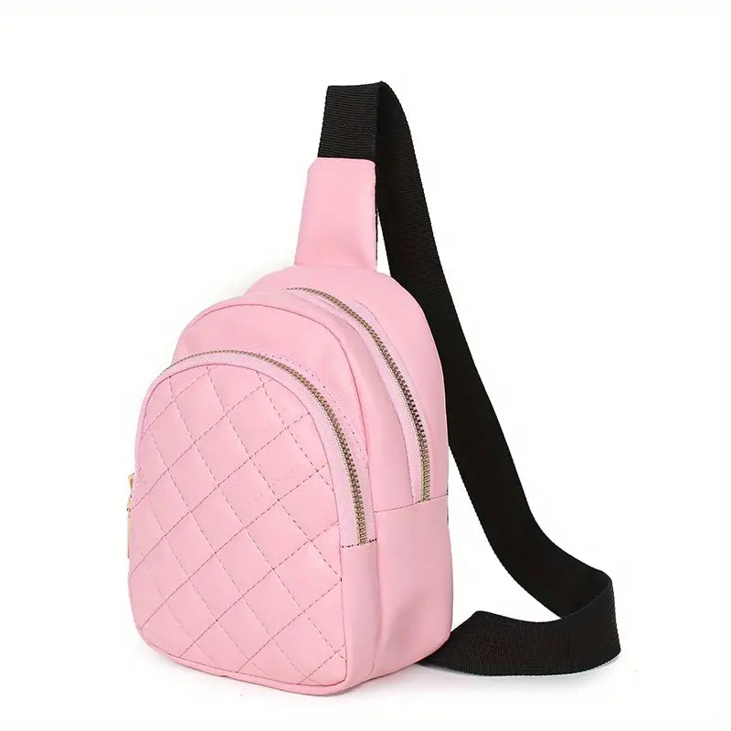 Pink Mini Argyle Embroidery Sling Bag