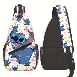 White/Blue Stitch Sling Crossbody
