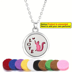 Cat Essential Oil Necklace PLUS 5 Different Color Pads.