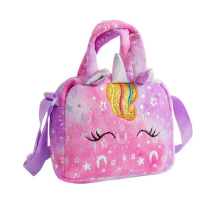 Unicorn Corduroy Shoulder Bag - Purple