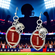 Load image into Gallery viewer, Football Dangle Earrings
