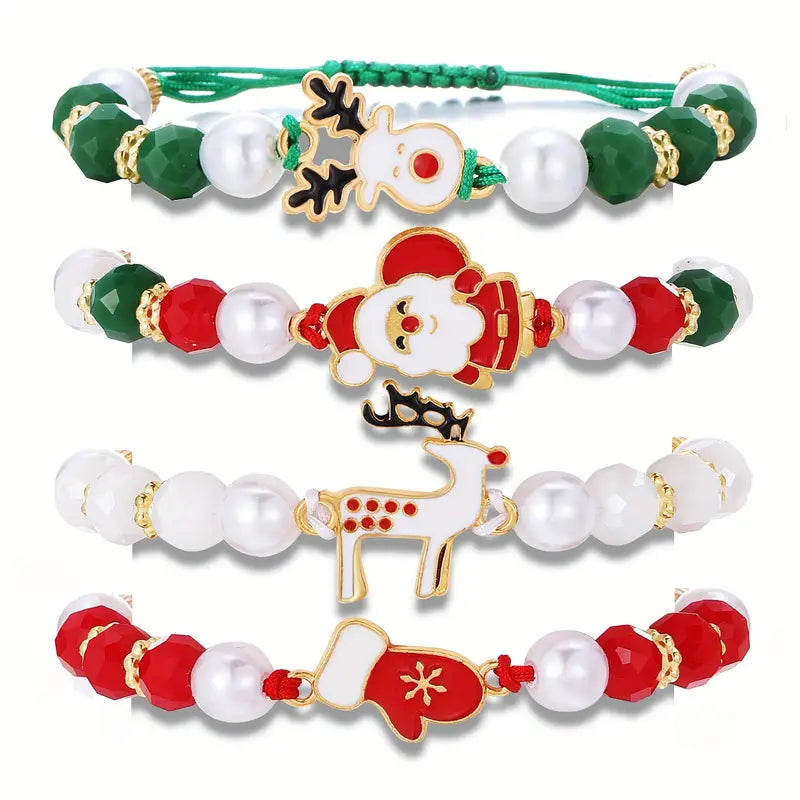 Christmas Charm Pull-String Bracelets