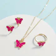 Colorful Cartoon Flower Necklace and Earrings Set