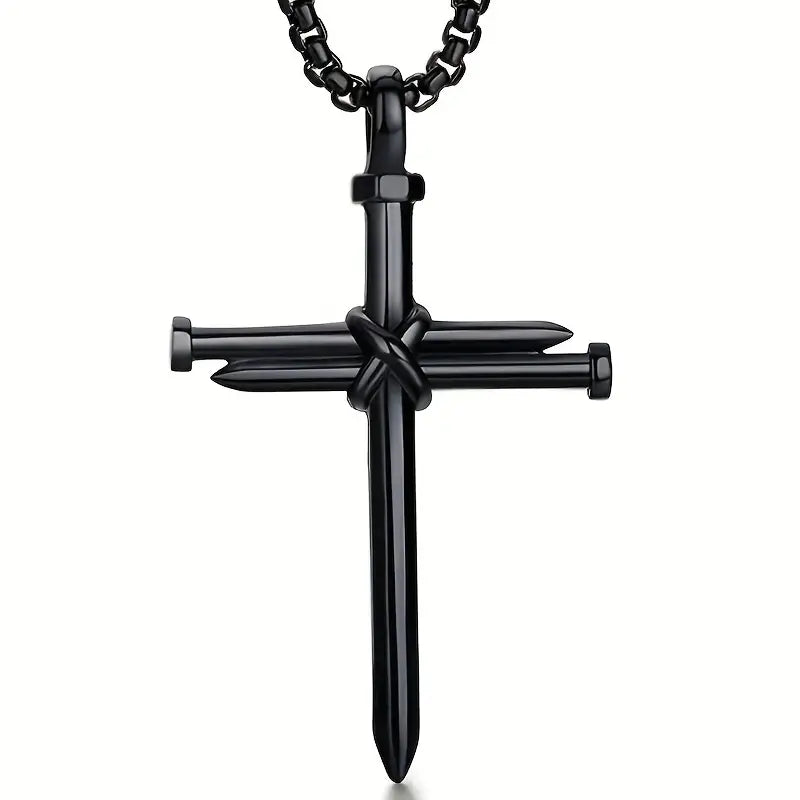 Black Cross Chain Necklace