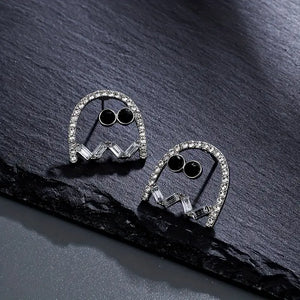 Halloween Creative Ghost Rhinestone Post Earrings