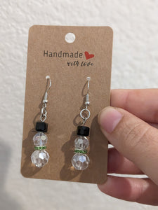 Green Crystal Snowmen Earrings