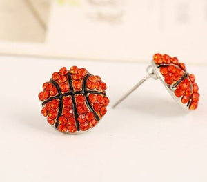 Basketball Gemstone Stud Earrings