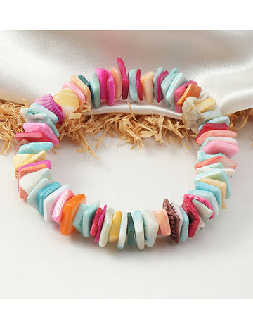 Pastel Colorful Crackle Shell Bracelet