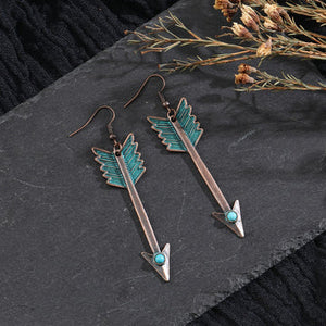 Bronze Turquoise Arrow Earrings