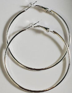Silver 1 ¼" Hoop Earrings