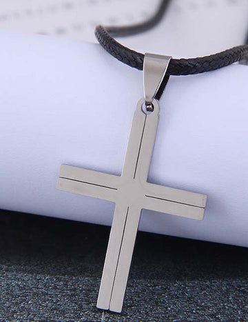 Silver Stainless Steel Cross Necklace