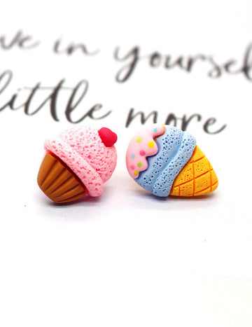 Cute Cupcake & Ice Cream Cone Earrings