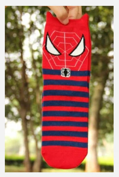 Red Spiderman Superhero Socks