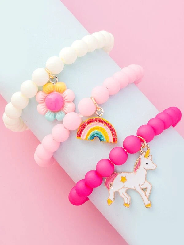 Little Girls Colorful Beaded Bracelets