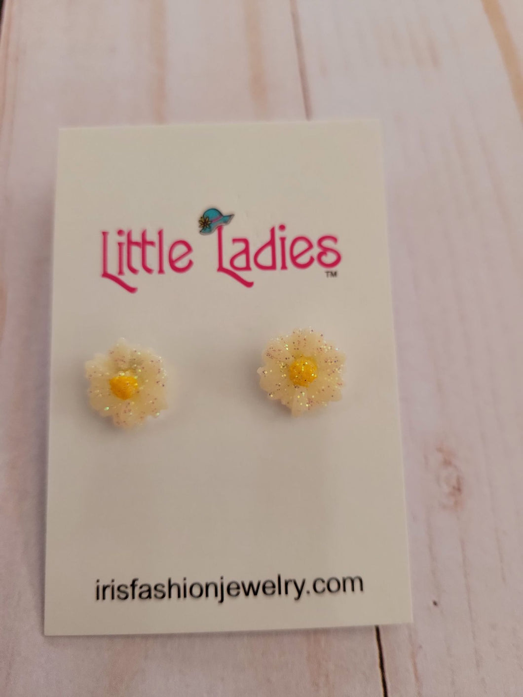 Glitter Daisy Flower Earrings