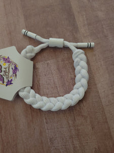 White Corded Pull String Bracelet