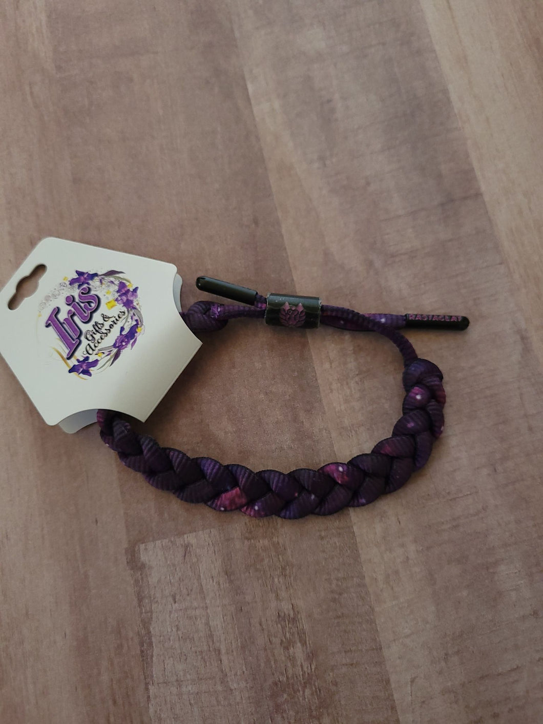Purple Braided Cord Pull String Bracelet