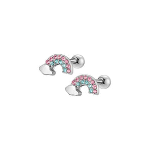 Hypoallergenic Screw Back Stud Earrings For Girls Women Studs