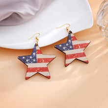 Load image into Gallery viewer, Sparkling Star-Shaped American Flag Earrings
