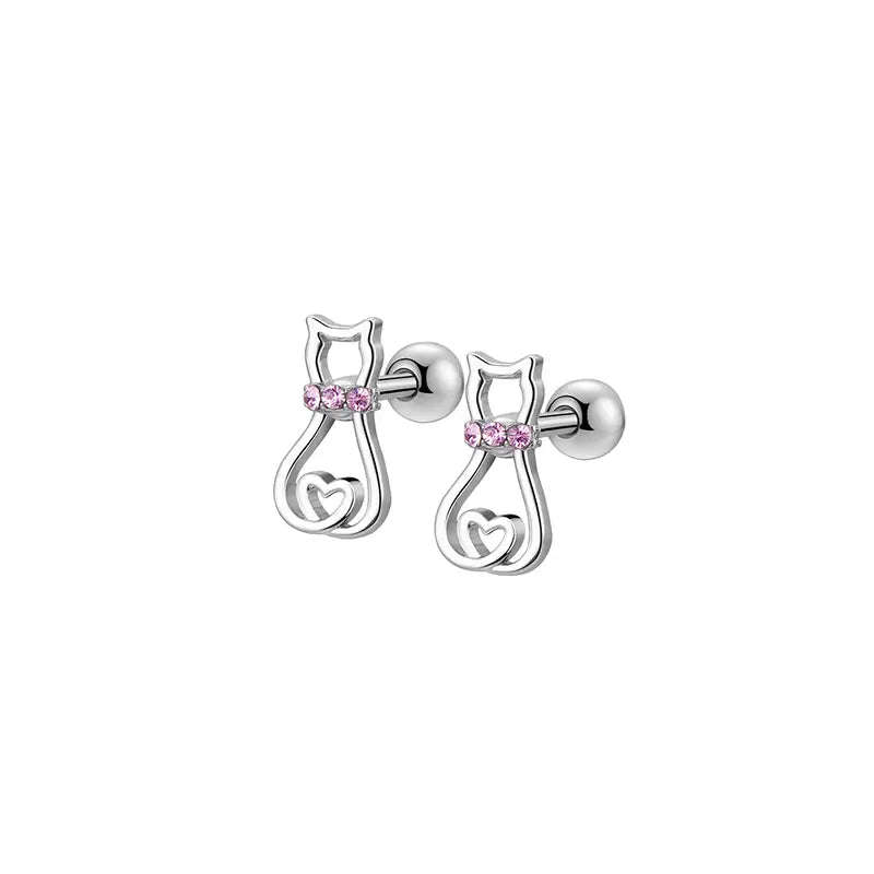 Hypoallergenic Screw Back Stud Earrings For Girls Women Studs