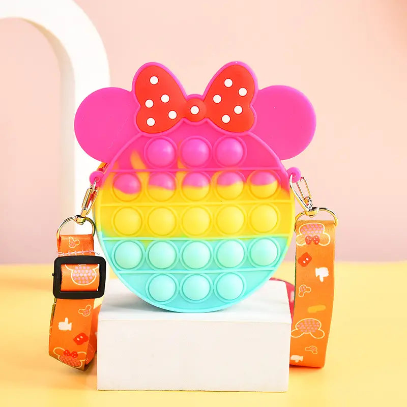 Silicone Cute Minnie Purse, Kids Stress Relief Pop Fingertip Toy