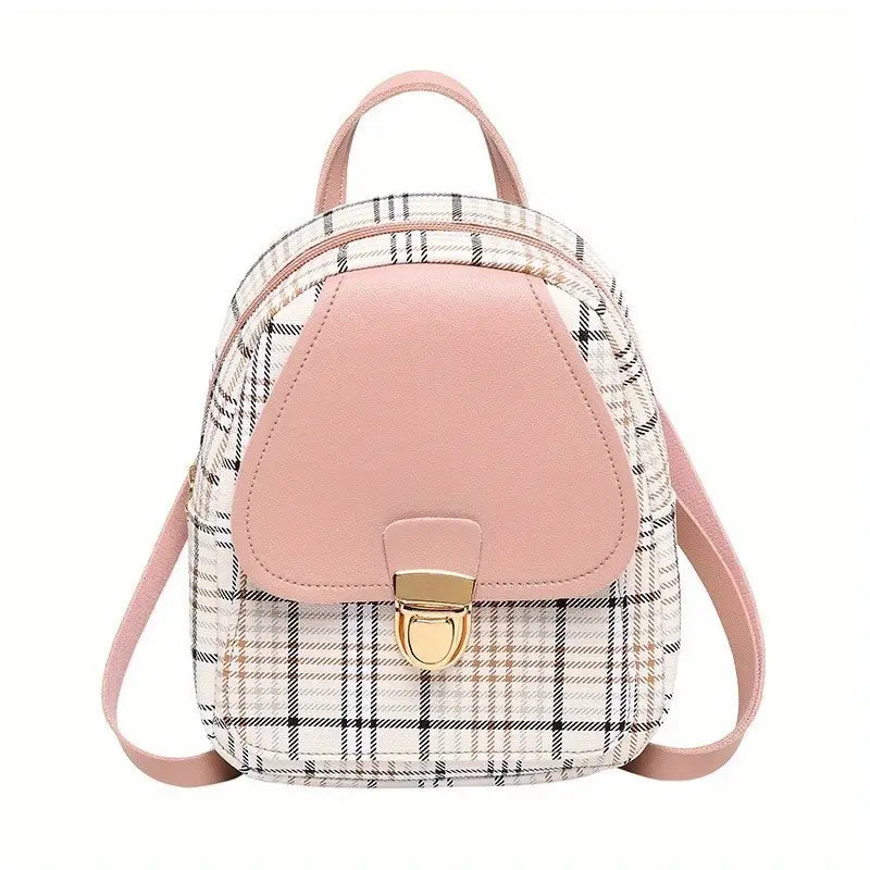 Girls Classic Plaid Colorblock Mini Backpack