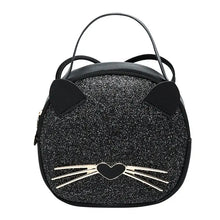 Load image into Gallery viewer, Cute Cartoon Sequin Leopard Print Cat Messenger Bag
